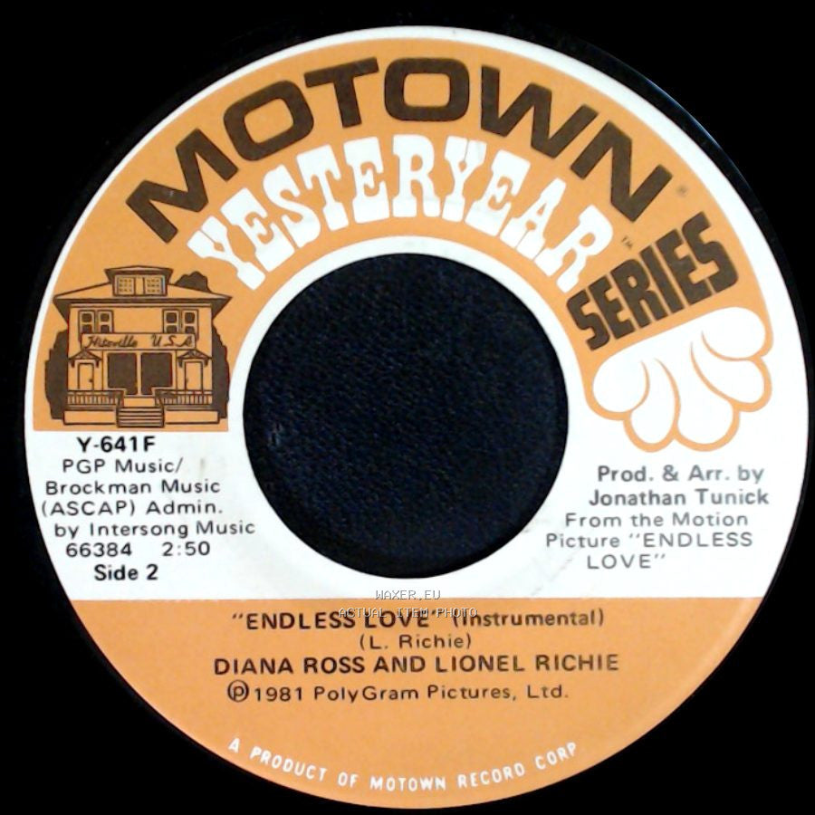 Diana Ross And Lionel Richie - Endless Love / Endless Love (Instrumental) side B
