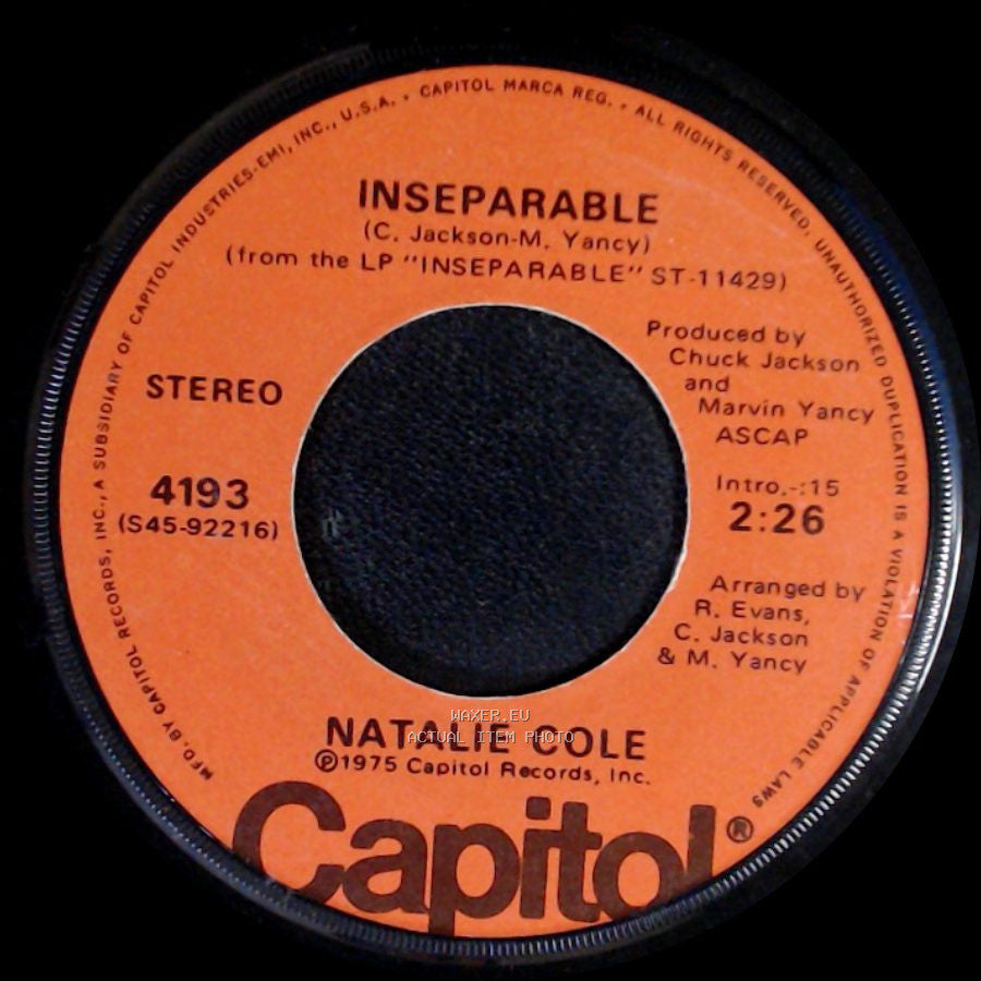 Natalie Cole - How Come You Won't Stay Here / Inseparable side B