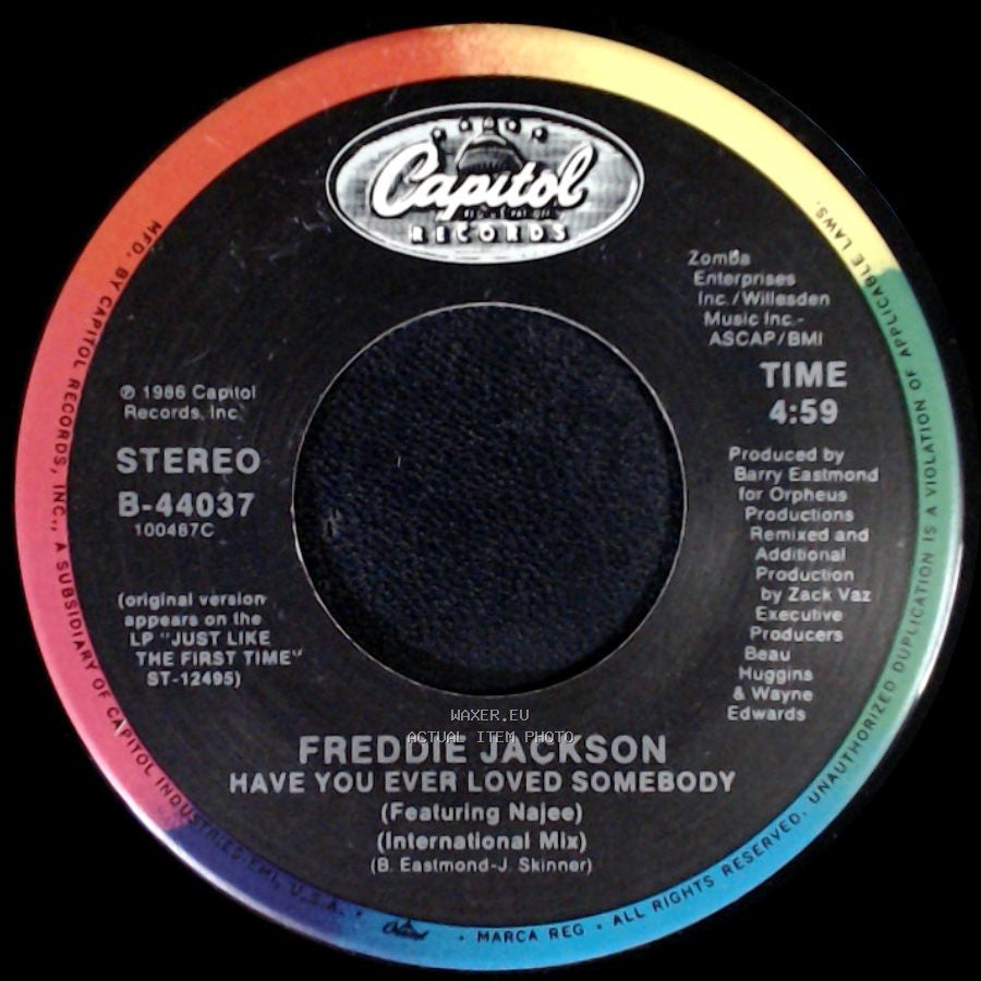 Freddie Jackson - Jam Tonight (Serious Edit) / Have You Ever Loved Somebody (Featuring Najee) (International Mix) side B