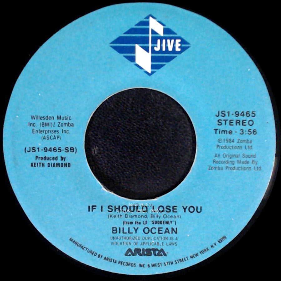 Billy Ocean - If I Should Lose You / There'll Be Sad Songs (To Make You Cry) side A