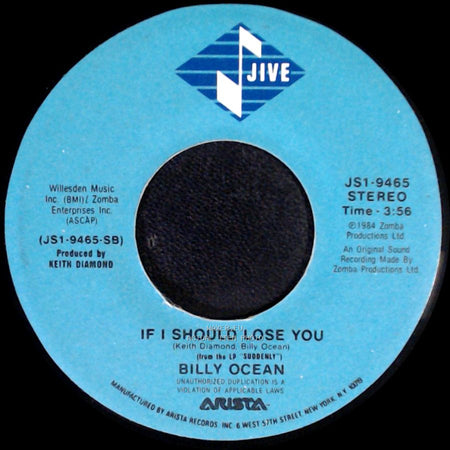 Billy Ocean - If I Should Lose You / There'll Be Sad Songs (To Make You Cry) side A
