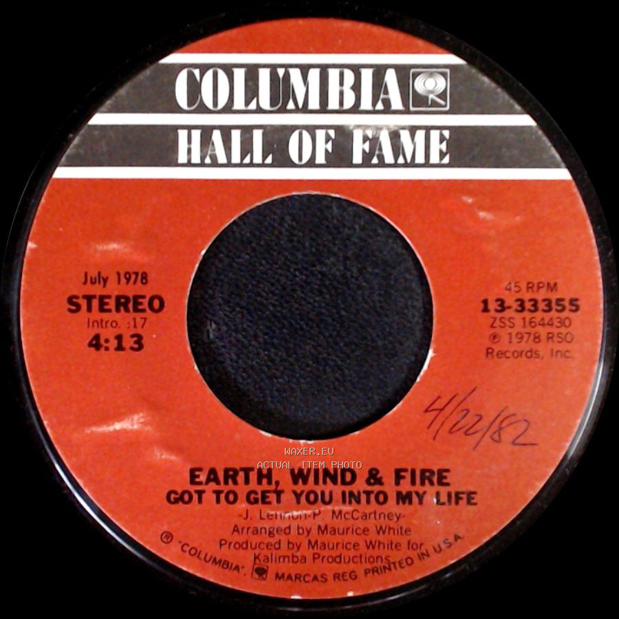 Earth, Wind & Fire - Got To Get You Into My Life / On Your Face side A