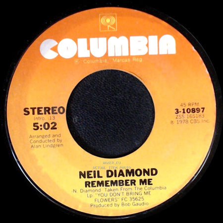 Neil Diamond - Forever In Blue Jeans / Remember Me side B