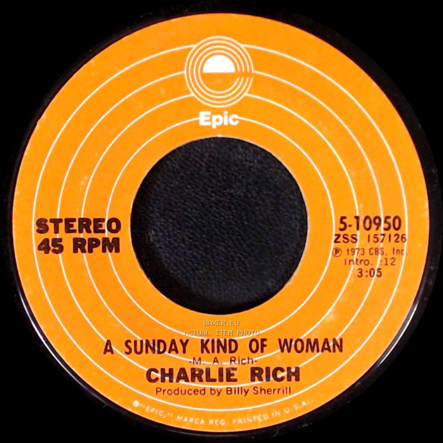 Charlie Rich - A Sunday Kind Of Woman / Behind Closed Doors side A