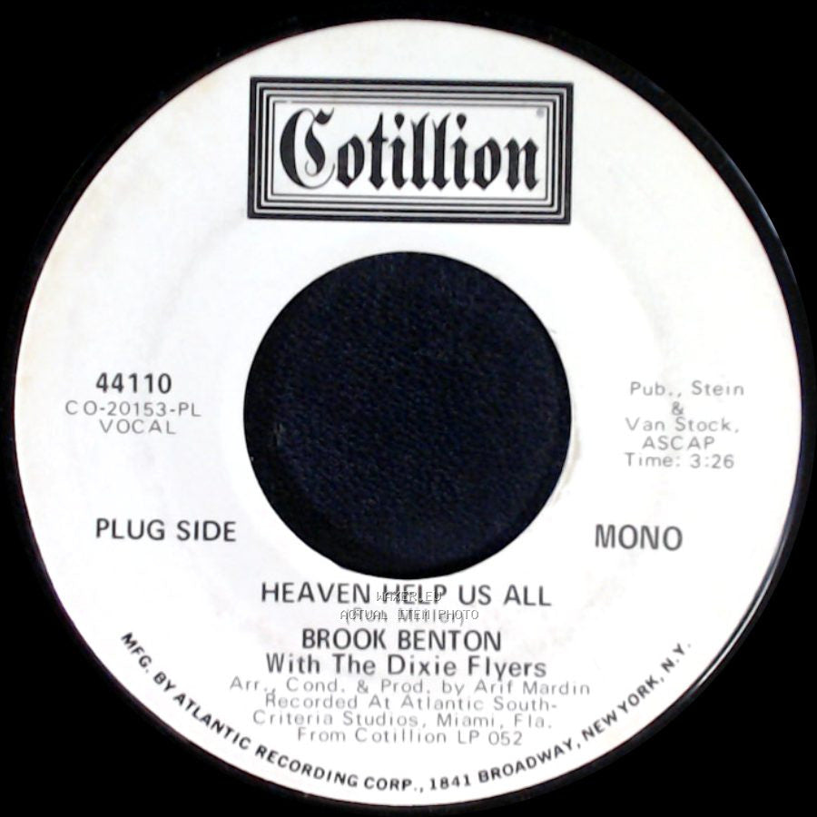 Brook Benton With The Dixie Flyers - Heaven Help Us All / Heaven Help Us All side A