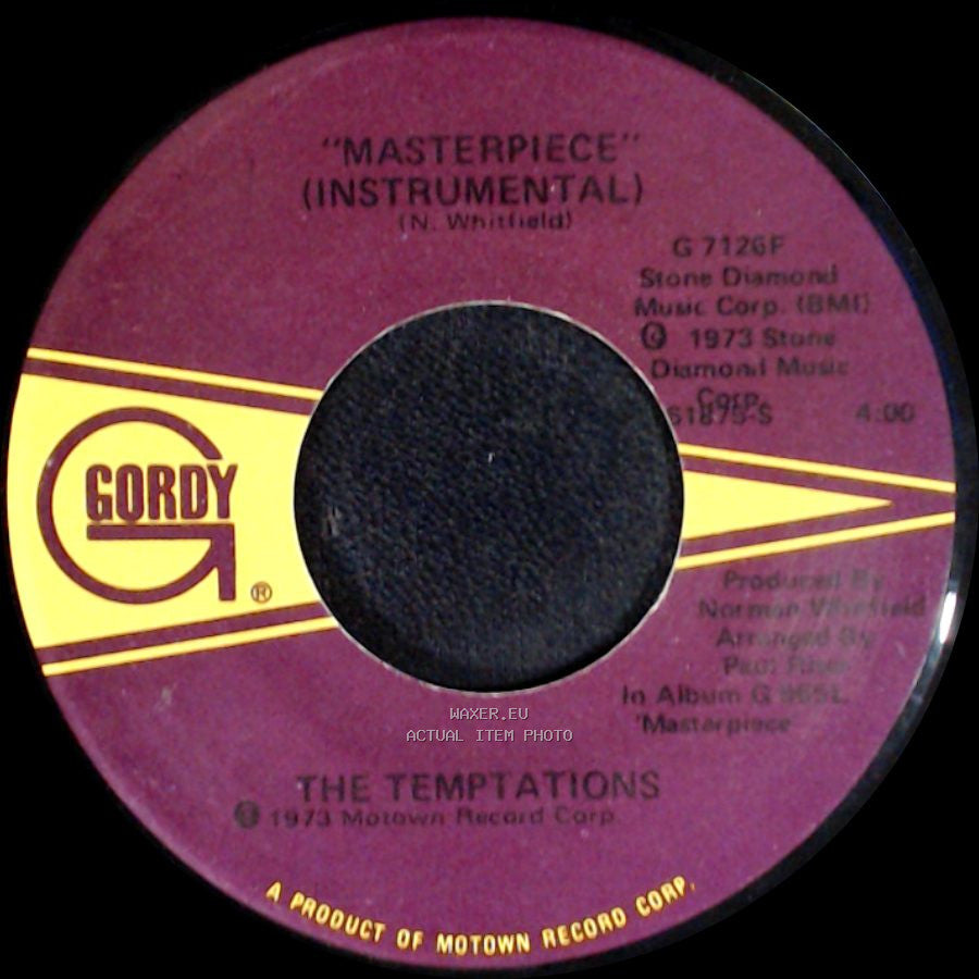 The Temptations - Masterpiece (Instrumental) / Masterpiece (Vocal) side A