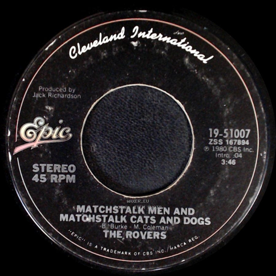 The Rovers - Matchstalk Men And Matchstalk Cats And Dogs / Wasn't That A Party side A