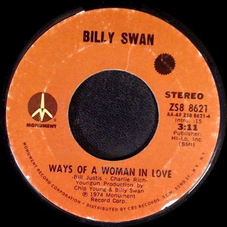 Billy Swan - Ways Of A Woman In Love / I Can Help side A