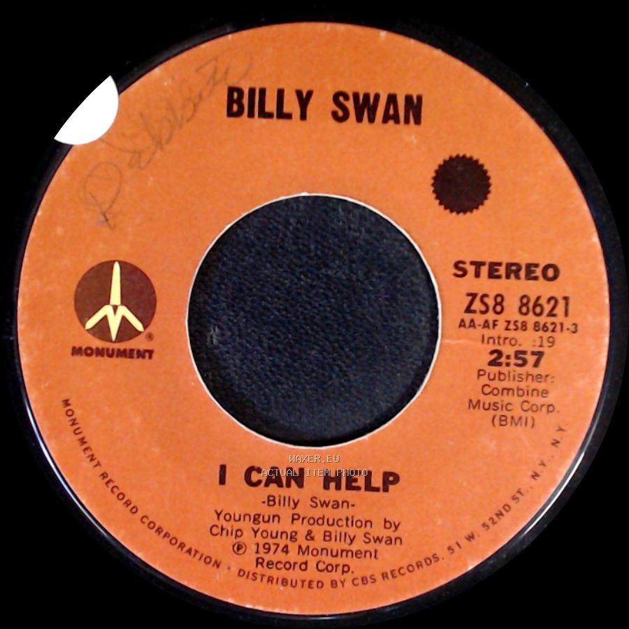 Billy Swan - Ways Of A Woman In Love / I Can Help side B