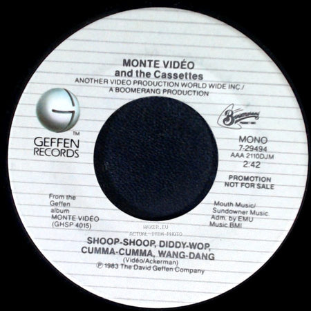 Monte Vidéo And The Cassettes - Shoop-Shoop, Diddy-Wop, Cumma-Cumma, Wang-Dang / Shoop-Shoop, Diddy-Wop, Cumma-Cumma, Wang-Dang side B