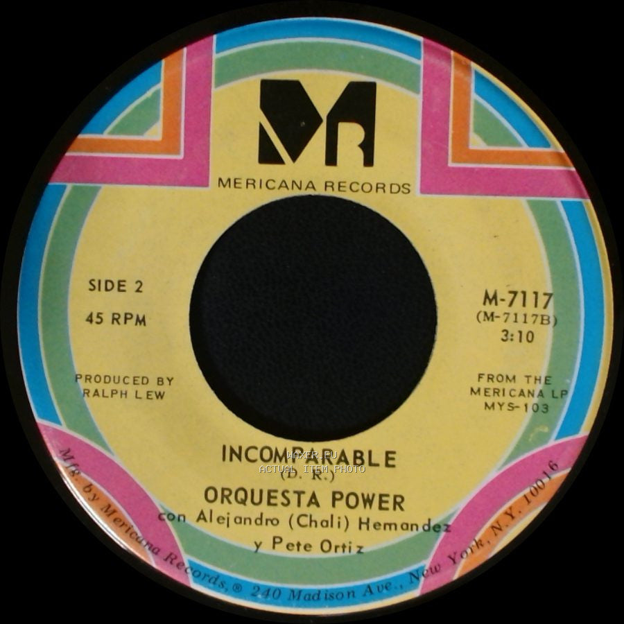 Orquesta Power Con Pete Ortiz / Orquesta Power - Maria / Incomparable side B