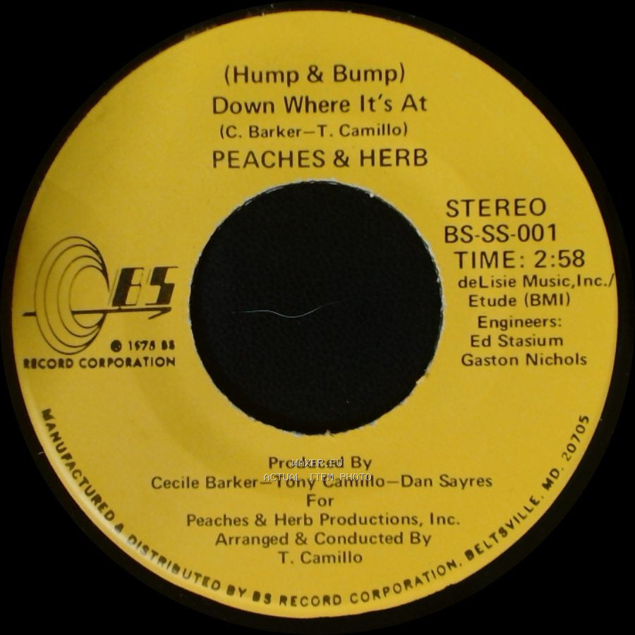 Peaches & Herb - (Hump & Bump) Down Where It's At / Down Where It's At (Instrumental) side A
