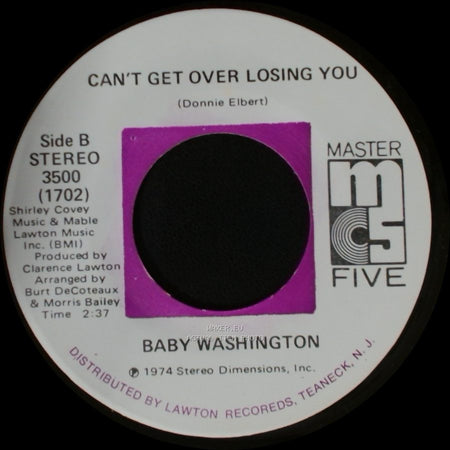 Baby Washington - Care Free / Can't Get Over Losing You side B