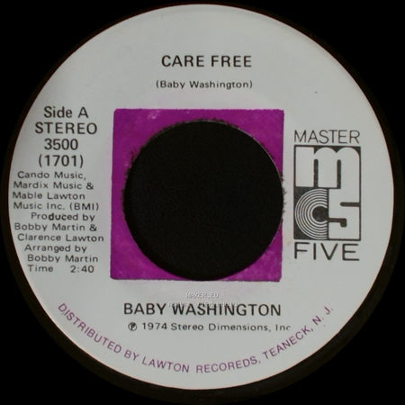 Baby Washington - Care Free / Can't Get Over Losing You side A