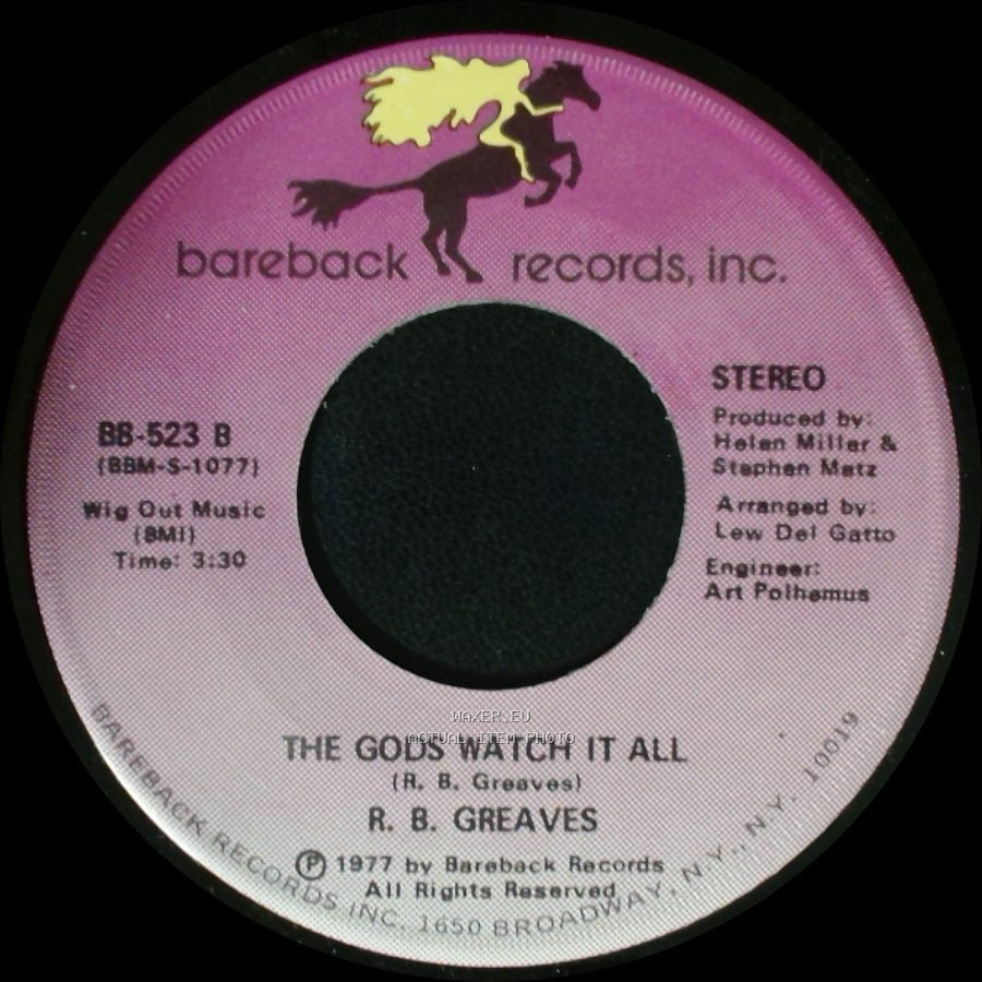 R. B. Greaves - Who's Watching The Baby (Margie) / The Gods Watch It All side B