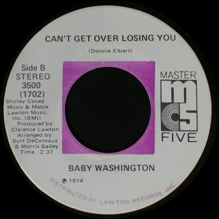 Baby Washington - Care Free / Can't Get Over Losing You side B