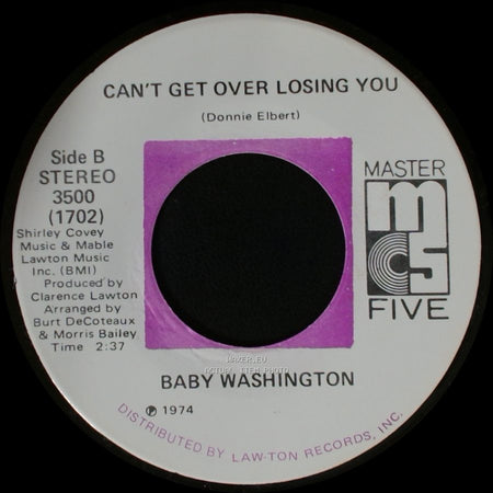 Baby Washington - Care Free / Can't Get Over Losing You side B