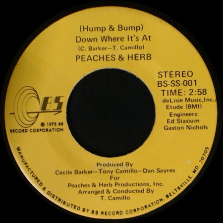 Peaches & Herb - (Hump & Bump) Down Where It's At / Down Where It's At (Instrumental) side A