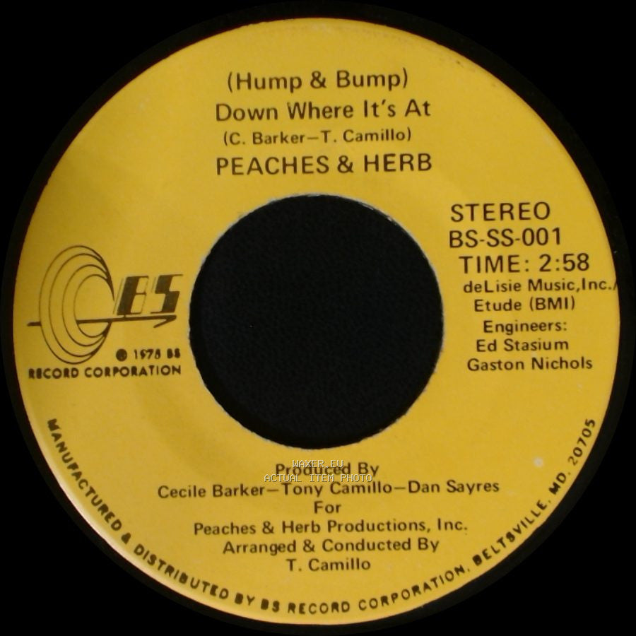 Peaches & Herb - (Hump & Bump) Down Where It's At / Down Where It's At (Instrumental) side A