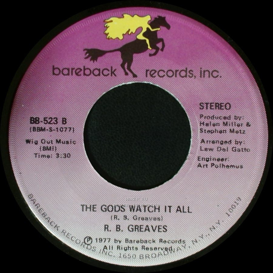 R. B. Greaves - Who's Watching The Baby (Margie) / The Gods Watch It All side B