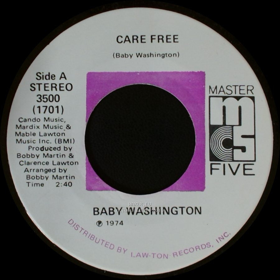 Baby Washington - Care Free / Can't Get Over Losing You side A