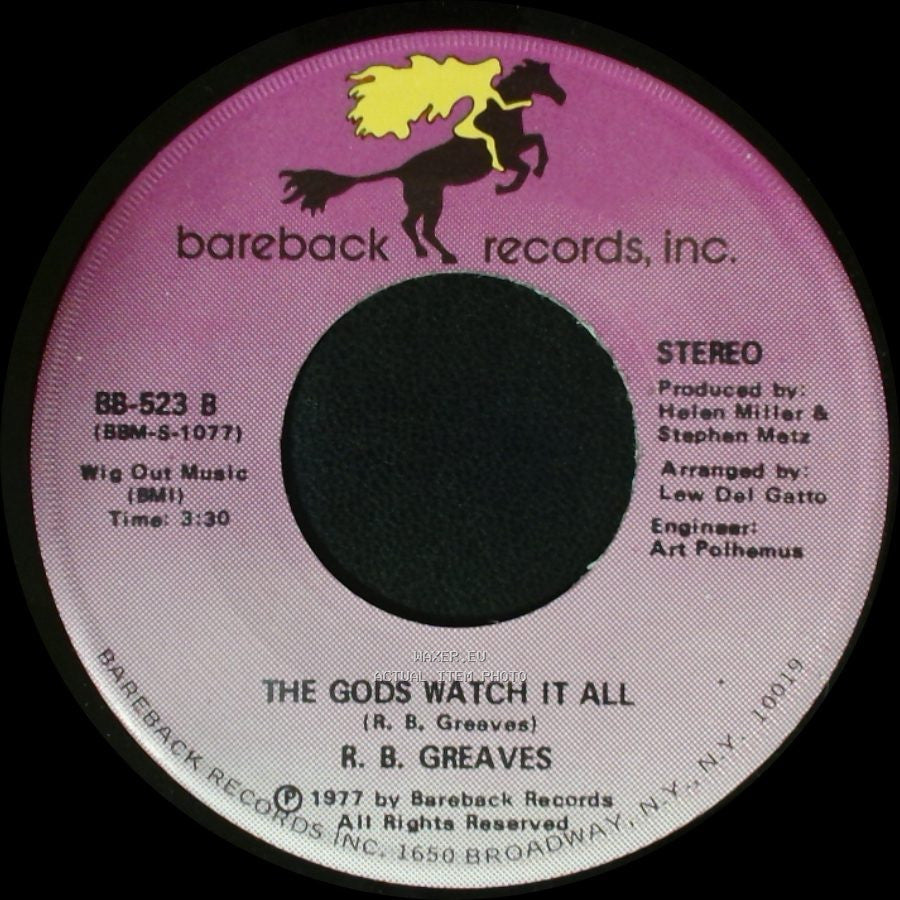 R. B. Greaves - Who's Watching The Baby (Margie) / The Gods Watch It All side B