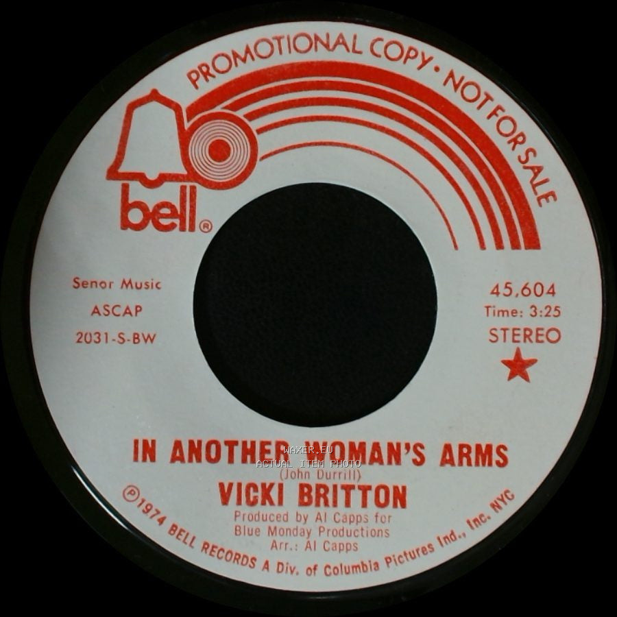 Vicki Britton - In Another Woman's Arms / In Another Woman's Arms side B