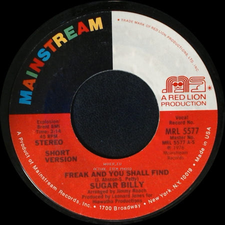 Sugar Billy - Freak And You Shall Find / Freak And You Shall Find side A