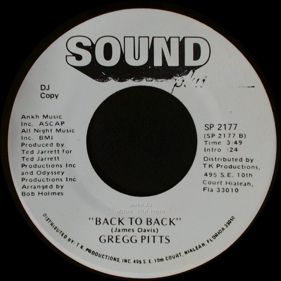 Gregg Pitts - Back To Back / Dedicated To You side A