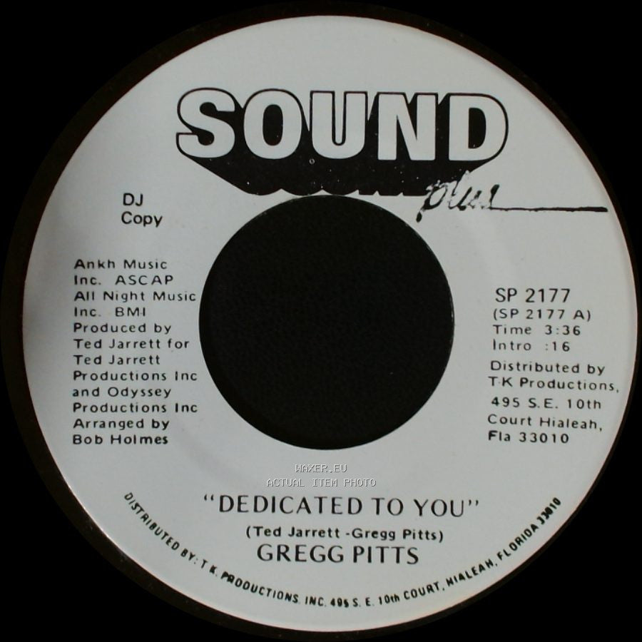 Gregg Pitts - Back To Back / Dedicated To You side B