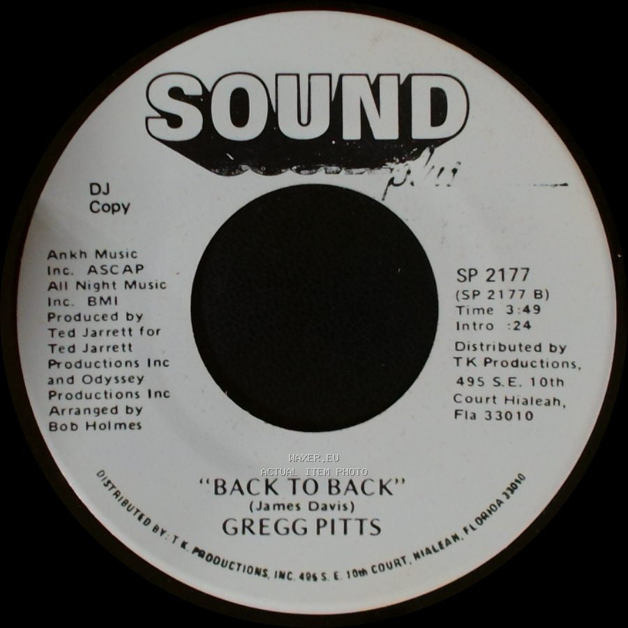 Gregg Pitts - Back To Back / Dedicated To You side A