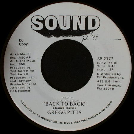 Gregg Pitts - Back To Back / Dedicated To You side A