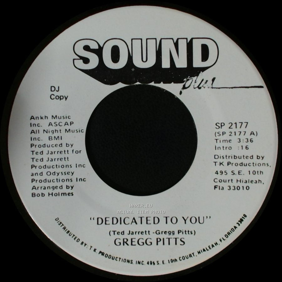 Gregg Pitts - Back To Back / Dedicated To You side B