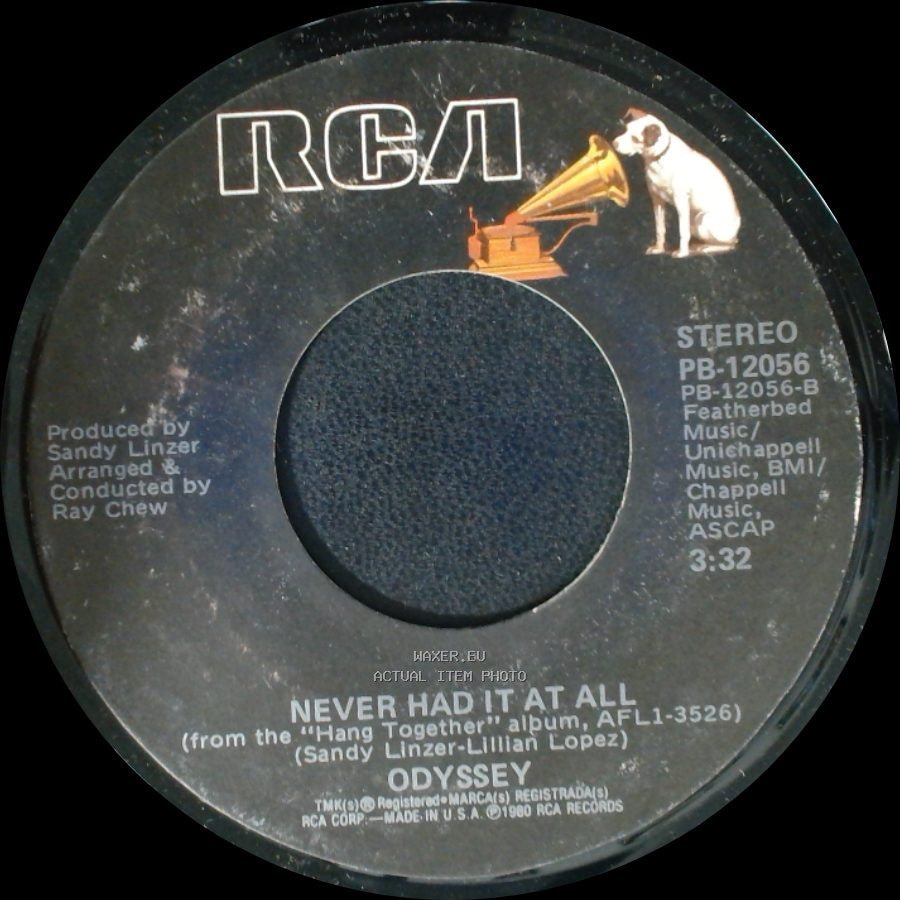 Odyssey - Hang Together / Never Had It At All side B