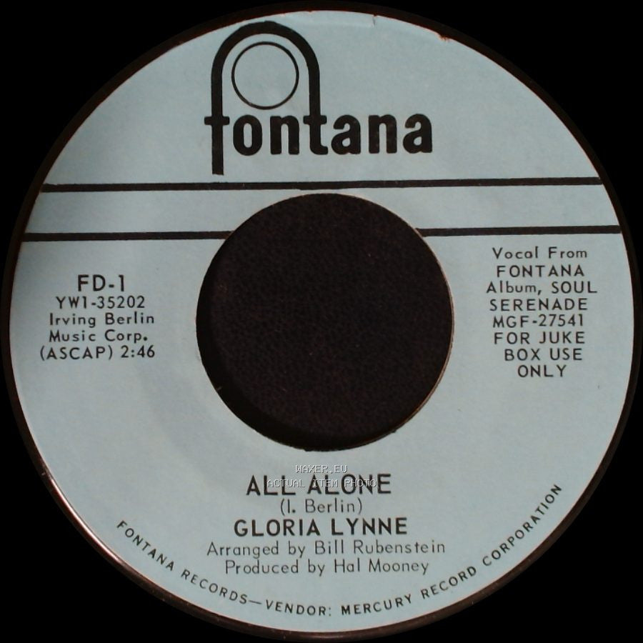 Gloria Lynne - Watermelon Man / All Alone side B