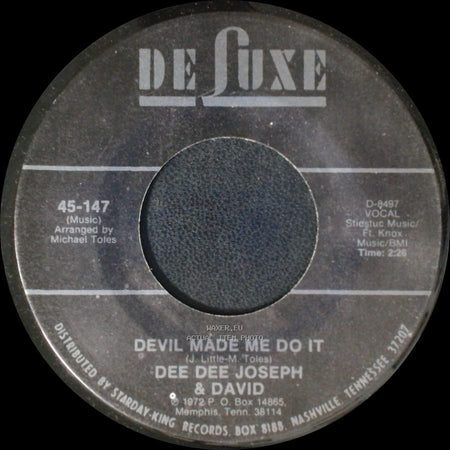 Dee Dee Joseph & David - City Called Loneliville / Devil Made Me Do It side B