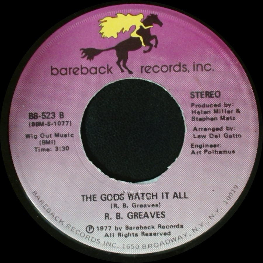 R. B. Greaves - Who's Watching The Baby (Margie) / The Gods Watch It All side B