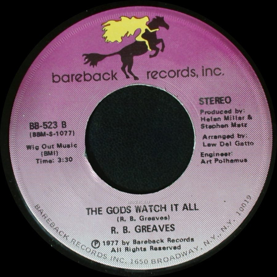R. B. Greaves - Who's Watching The Baby (Margie) / The Gods Watch It All side B