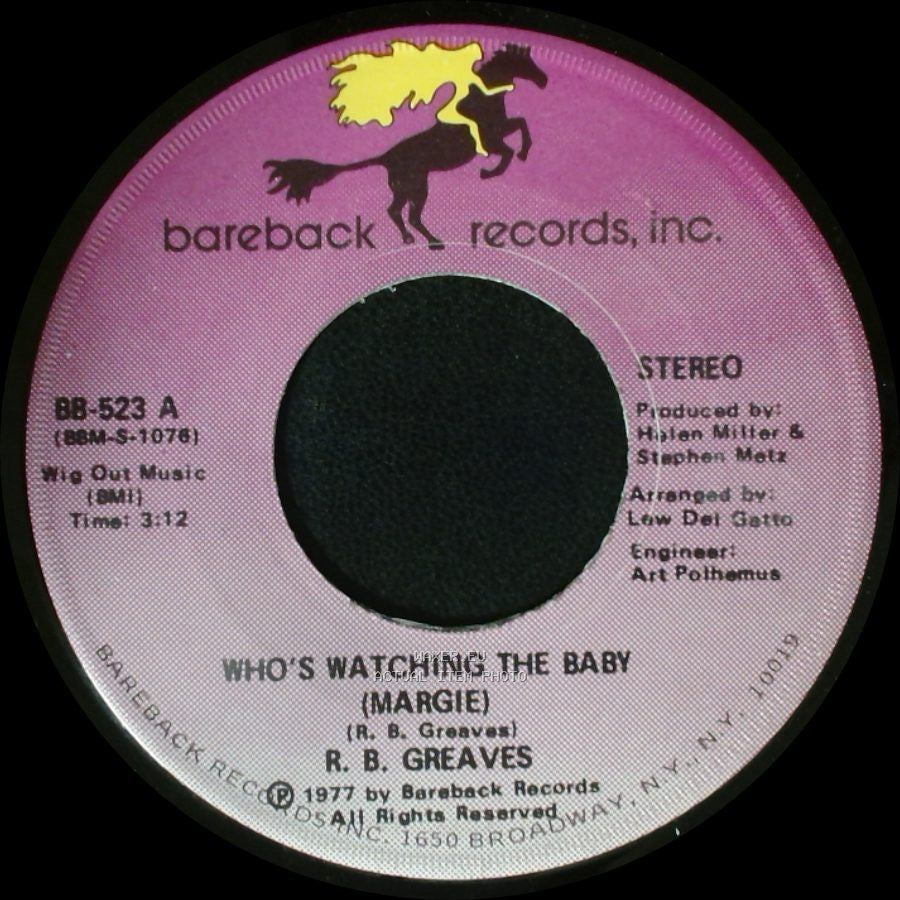 R. B. Greaves - Who's Watching The Baby (Margie) / The Gods Watch It All side B