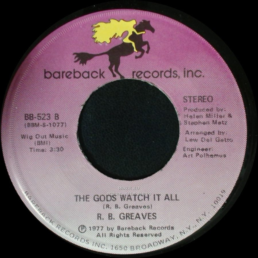 R. B. Greaves - Who's Watching The Baby (Margie) / The Gods Watch It All side B