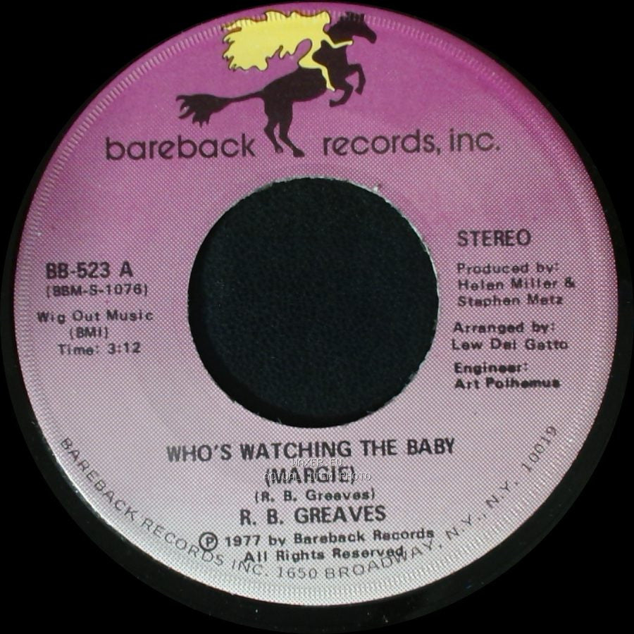 R. B. Greaves - Who's Watching The Baby (Margie) / The Gods Watch It All side B