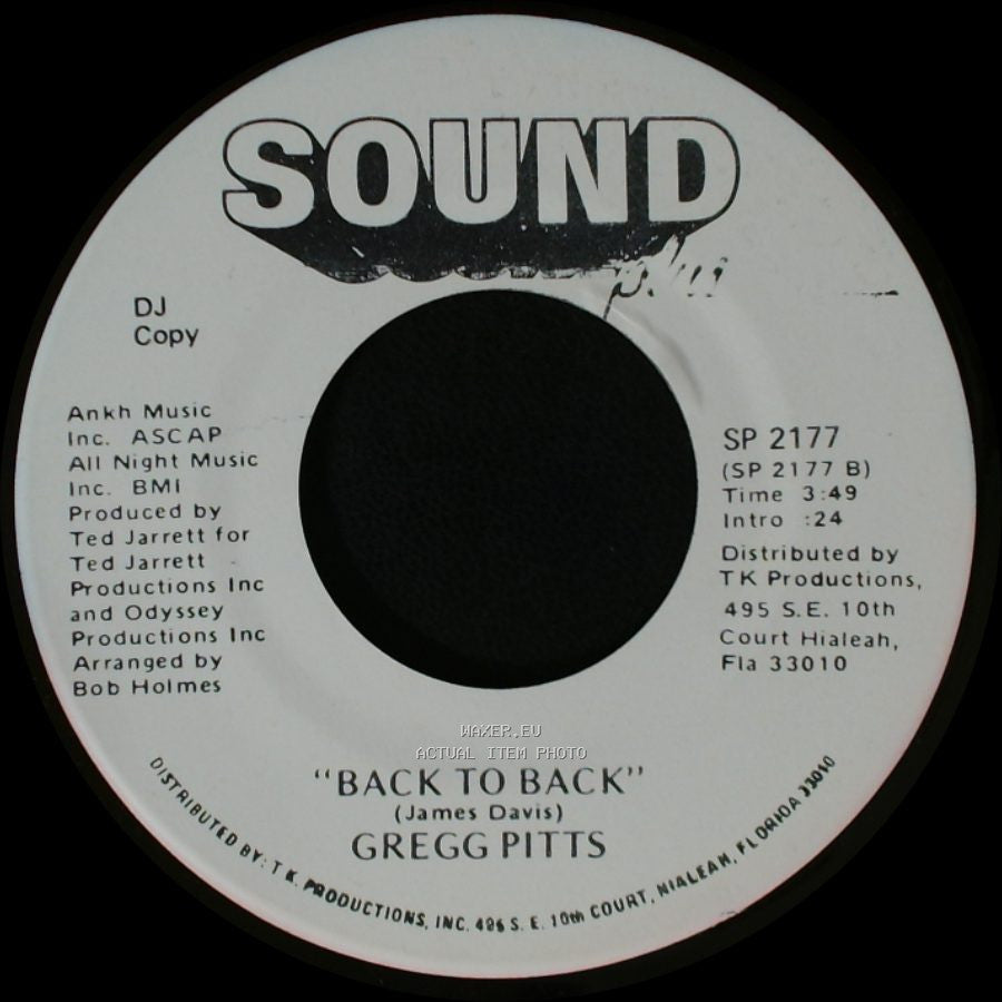 Gregg Pitts - Back To Back / Dedicated To You side A