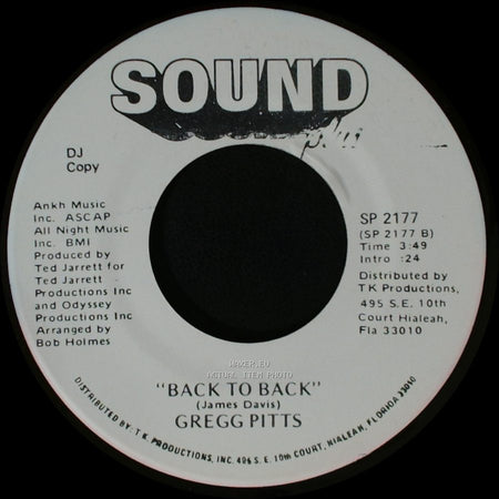 Gregg Pitts - Back To Back / Dedicated To You side A