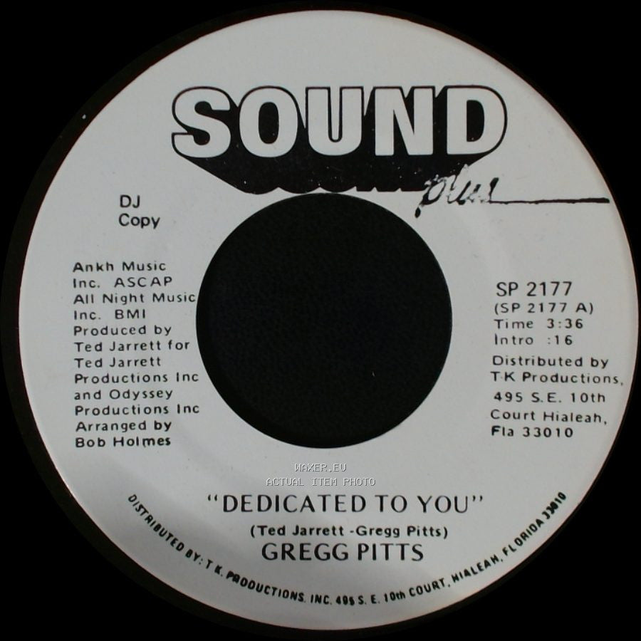 Gregg Pitts - Back To Back / Dedicated To You side B