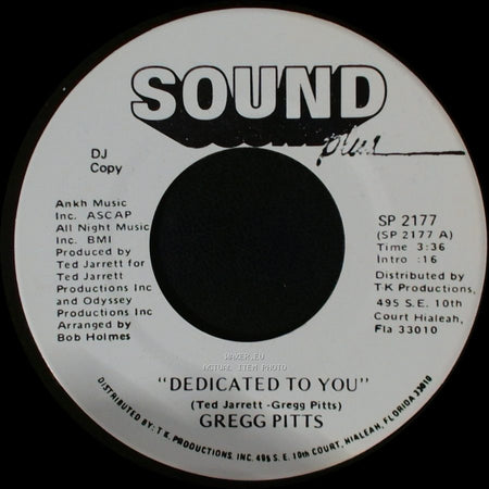 Gregg Pitts - Back To Back / Dedicated To You side B
