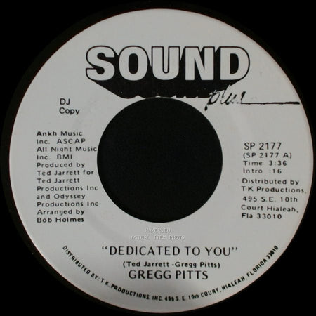 Gregg Pitts - Back To Back / Dedicated To You side B