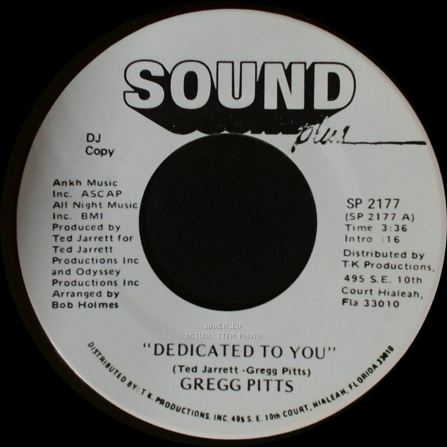 Gregg Pitts - Back To Back / Dedicated To You side B