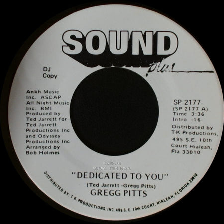 Gregg Pitts - Back To Back / Dedicated To You side B