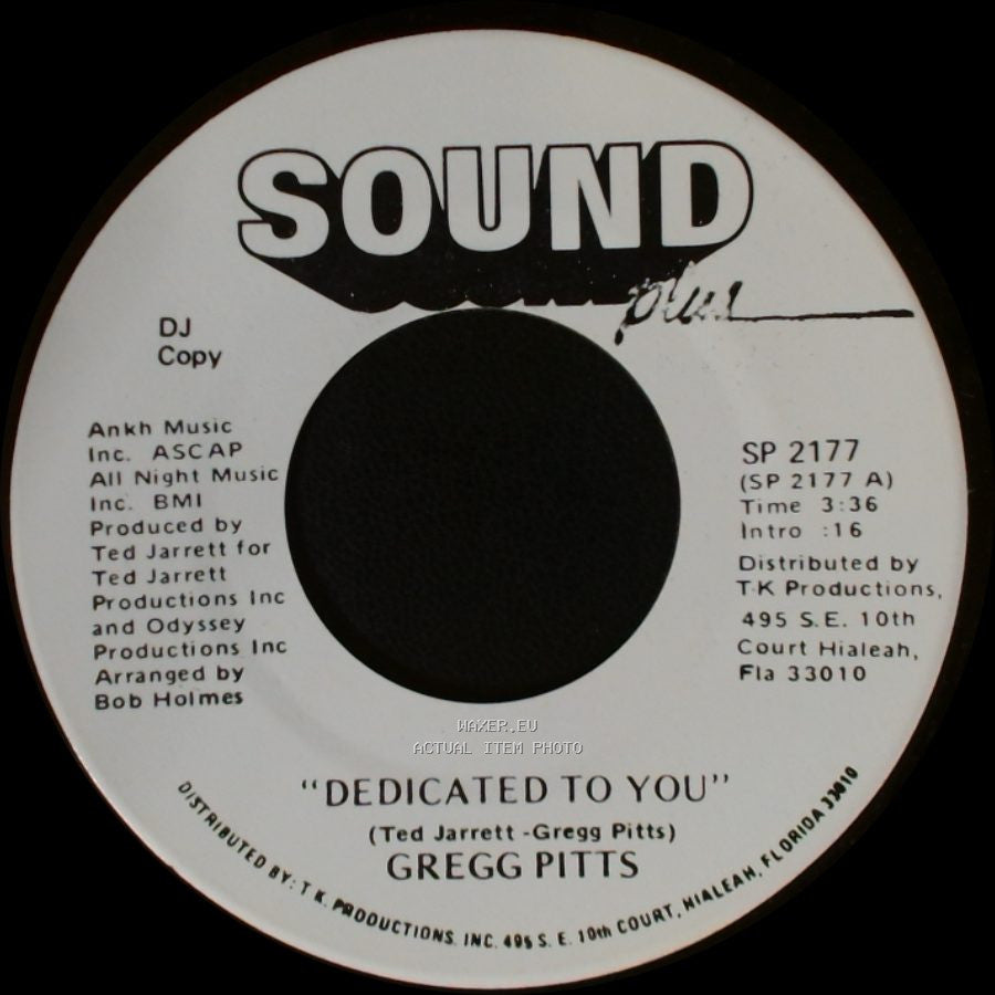 Gregg Pitts - Back To Back / Dedicated To You side B