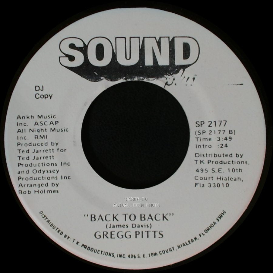 Gregg Pitts - Back To Back / Dedicated To You side A